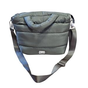 Wilo The Label Puffer Tote Bag Sage Green Lightweight Crossbody Purse